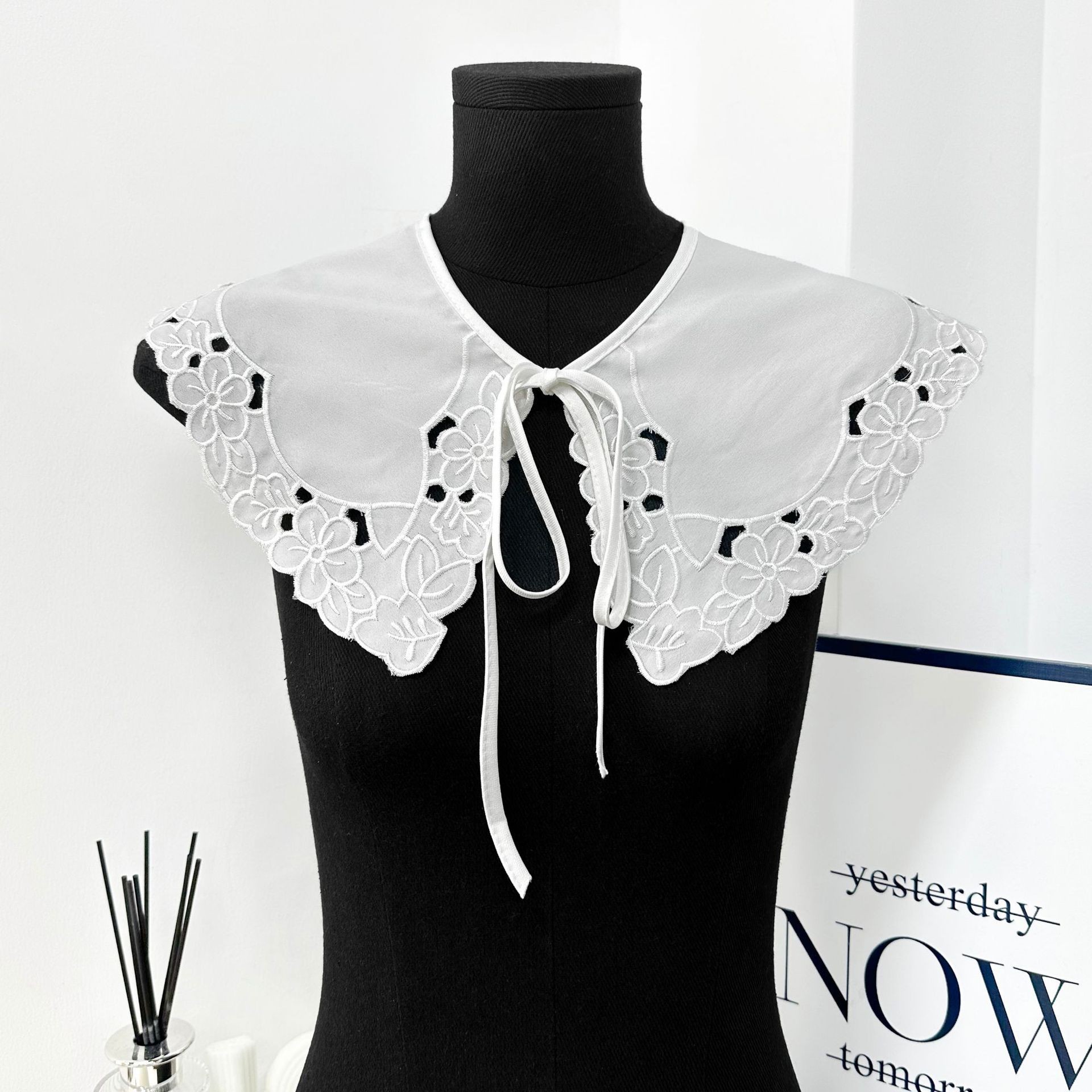 Eugen Flores de cuello falso para niños de verano vestido pequeño chal de encaje decoración camisa de cuello de acoplamiento image 11