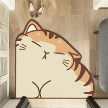 卡通可爱不规则浴室防滑垫卫生间门口吸水垫家用扇形硅藻泥地垫