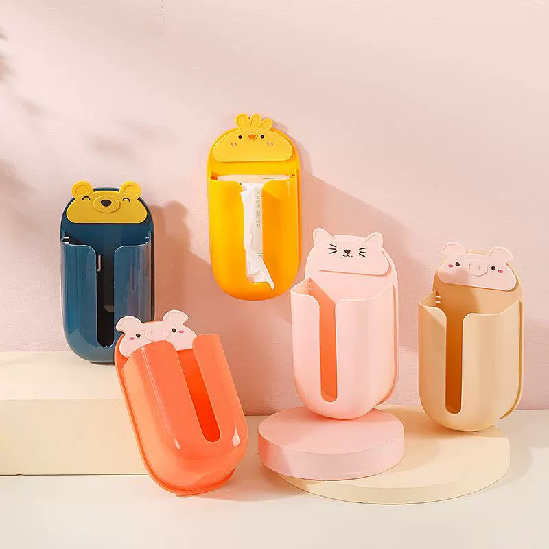 Поставляется cartoon tissue box для домашнего использования без пробивания настенного крепления, без отметки, бумажная коробка, поддевание в ванной