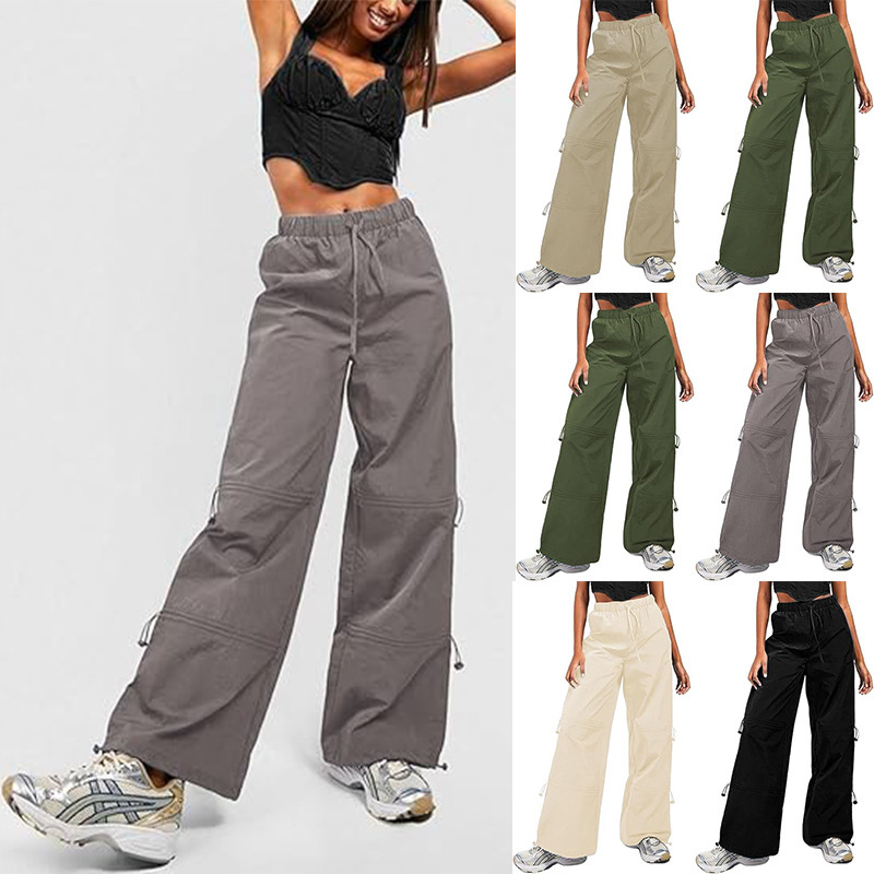 Amazon cross-border Europe and the United States summer new quick-drying women's overalls casual straight wide-leg sports pants pants women