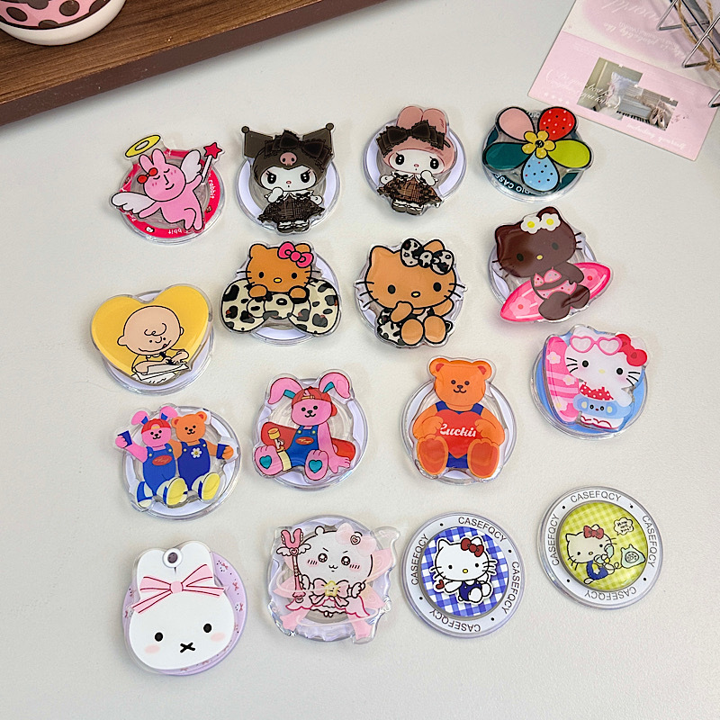 趣味卡通集合手机磁吸支架伸缩折叠追剧神器桌面懒人追剧神器新款