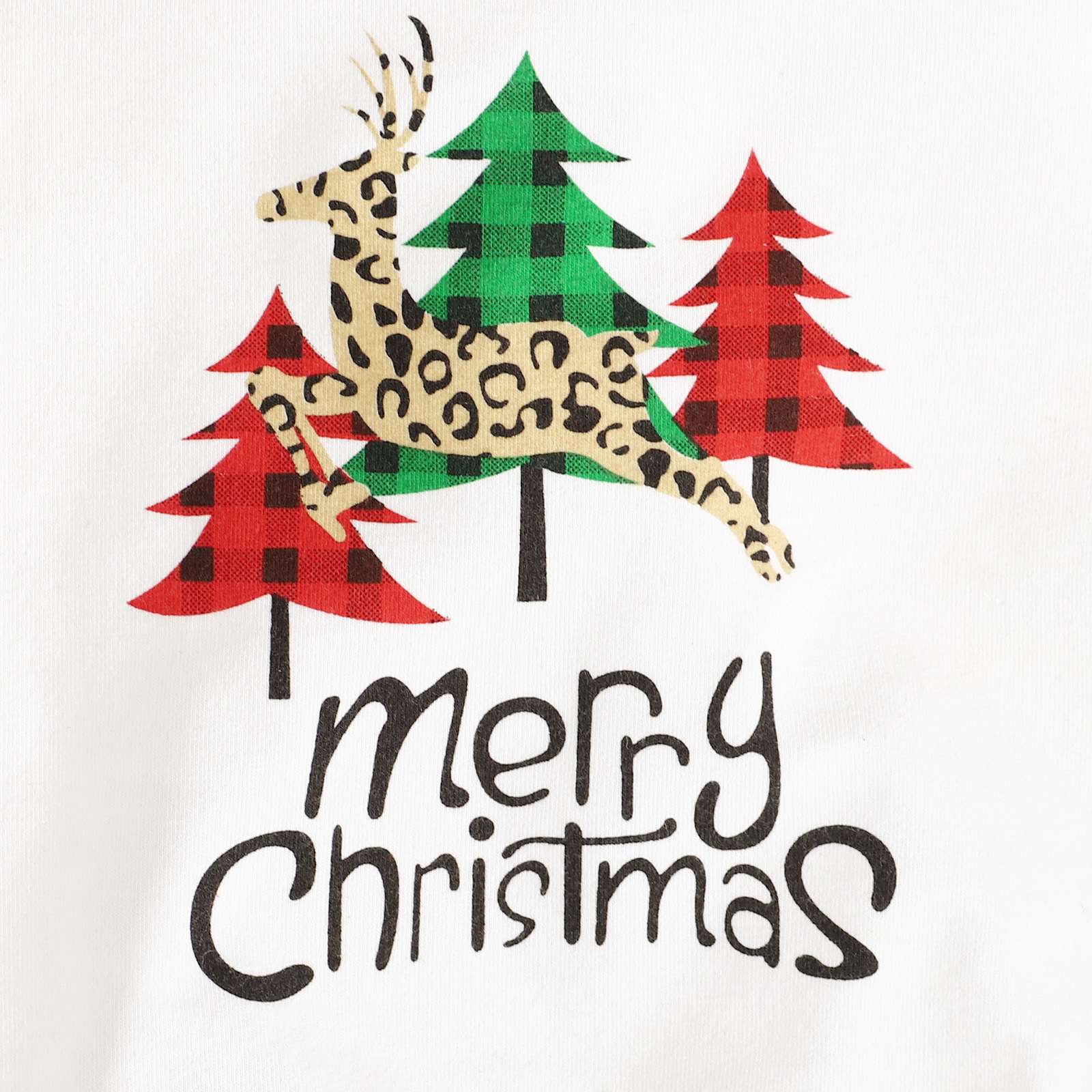 Christmas Fashion Christmas Tree Letter Plaid Patchwork 100% Cotton Girls Clothing Sets display picture 15