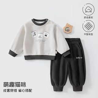 儿童衣服卫衣卫裤1-3岁男女童外出衣服分体套装圆领运动安阳童装
