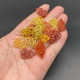 Jade jade red jade hollow gourd pendant jade pendant Fu Lu diy handmade earrings hairpin accessories accessories