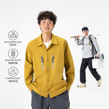 IZEXX潮牌户外三防泼水长袖衬衫男女反光拉链设计轻量化衬衣外套