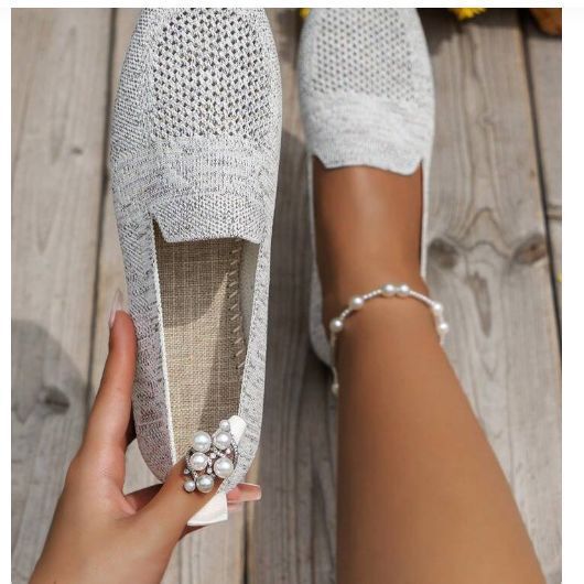 Cross-Border 2025 Summer New European and American Export Large Size Round-Toe Flats Shoes for Women Shallow Mouth Sports Style Casual Shoes for Women