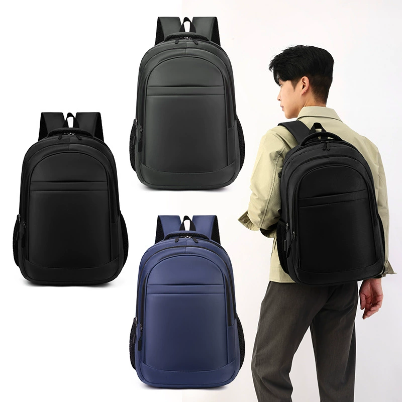 Laptop backpack, business travel version, lightweight, Black/Grey/Blue