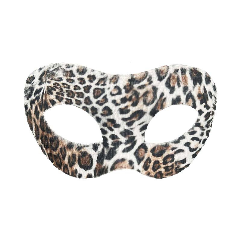 Halloween nuevo leopardo máscara de animal mitad cara baile cos luchador mano fiesta vestido mitad cara máscara props