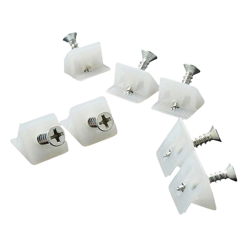 Mingke gabinete de suministro directo de fábrica ángulo oblicuo de 45 grados soporte de estante placa trasera hebilla de plástico código de ángulo pequeño con tornillos autorroscantes