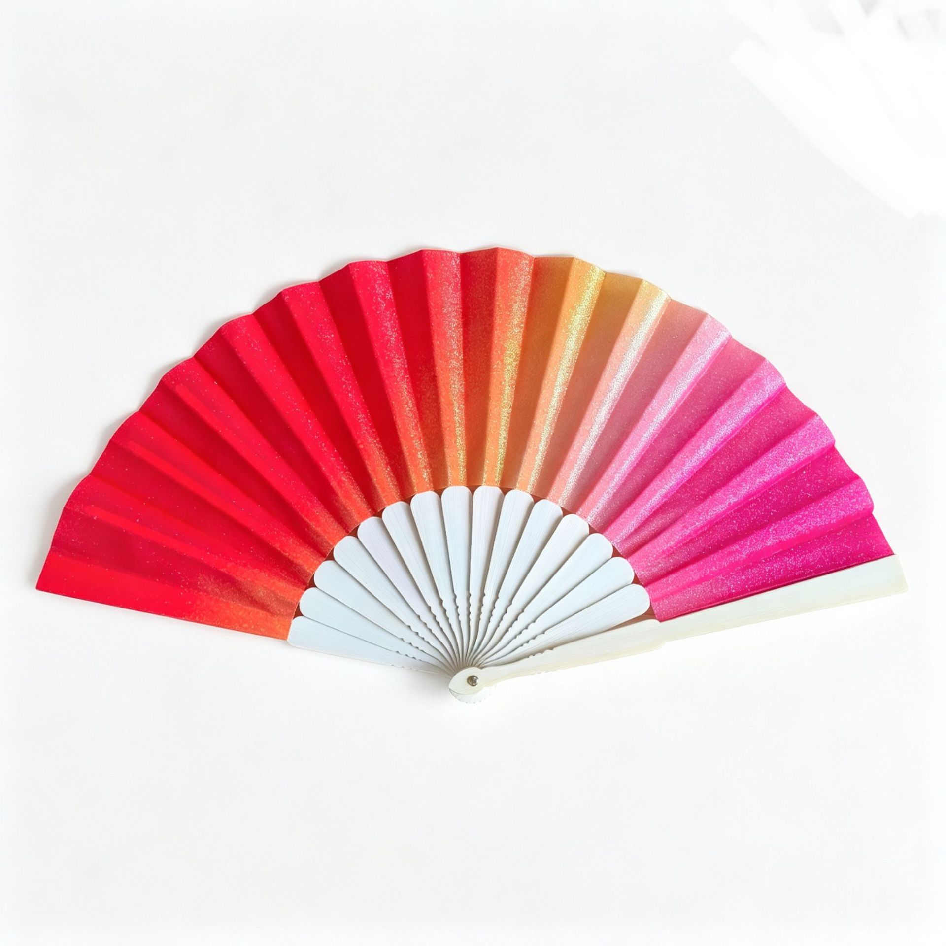 Abanico Plegable de Kung Fu de 33 cm de Plástico para Danza y Artes Marciales