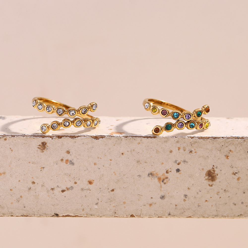 Micro-inlaid Rhinestone Stainless Steel Ring