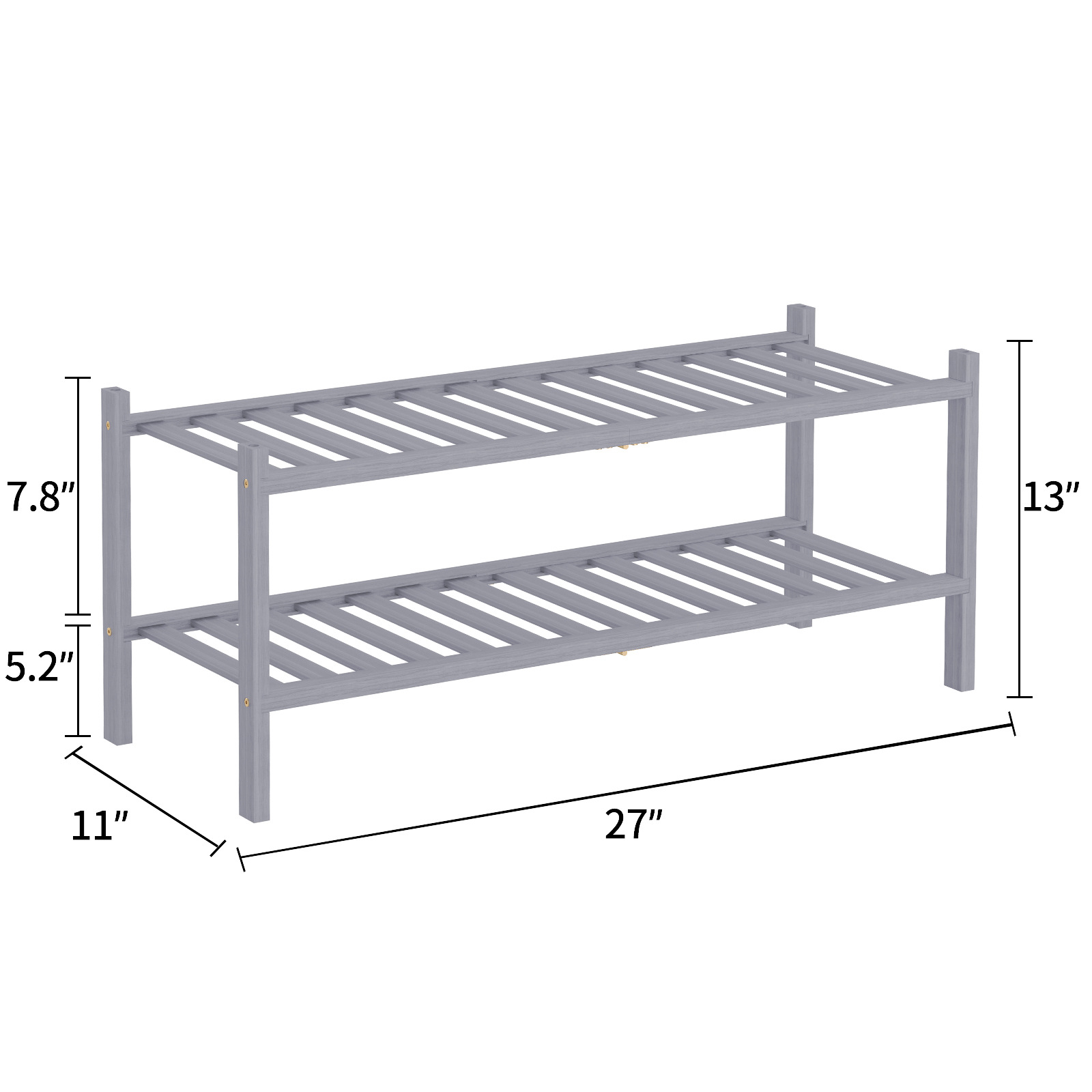 Zapatero plegable de bambú apilable, estante de almacenamiento multicapa para el hogar, ahorrador de espacio, éxito de ventas transfronterizo.