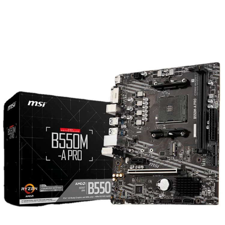 Материнская плата MSI B550M-A PRO для игрового ПК, поддерживает процессоры AMD с сокетом AM4
