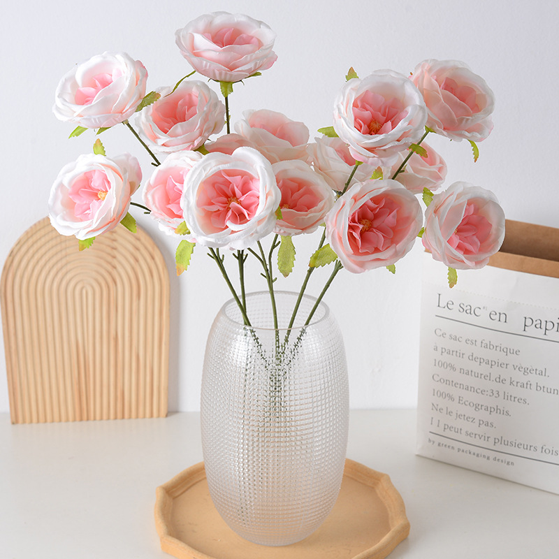 Simulación de la rosa Simulación de la rosa de Austin Decoración del auditorio de bodas Decoración del hotel Red de Internet Fotografía de choca Flor falsa