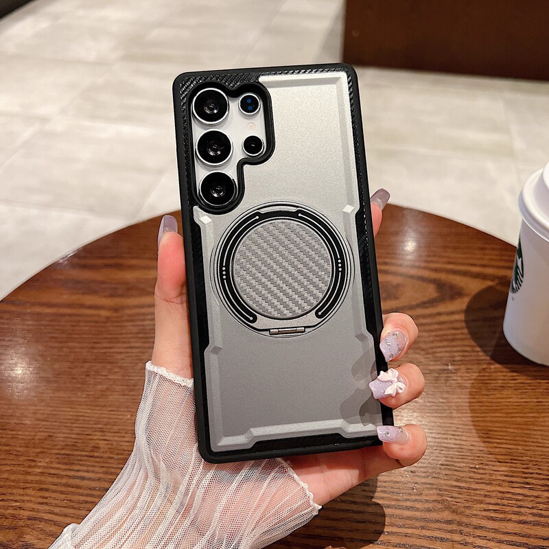 The New 360 Rotation Bracket Shell Is Suitable for A56 Samsung Mobile Phone Case S24+ Silicone S25Ultra Anti-Fall Protective Cover