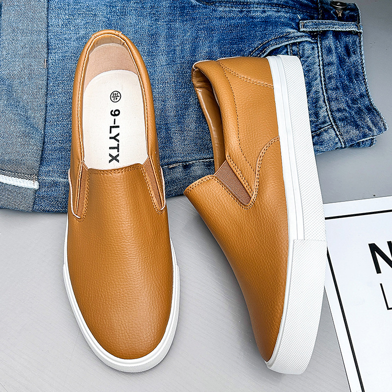 Zapatos de hombre de un pie, zapatos planos perezosos elástico, zapatillas de deporte casuales, zapatos de comercio exterior transfronterizos, zapatos de hombre negros en la sala de trabajo