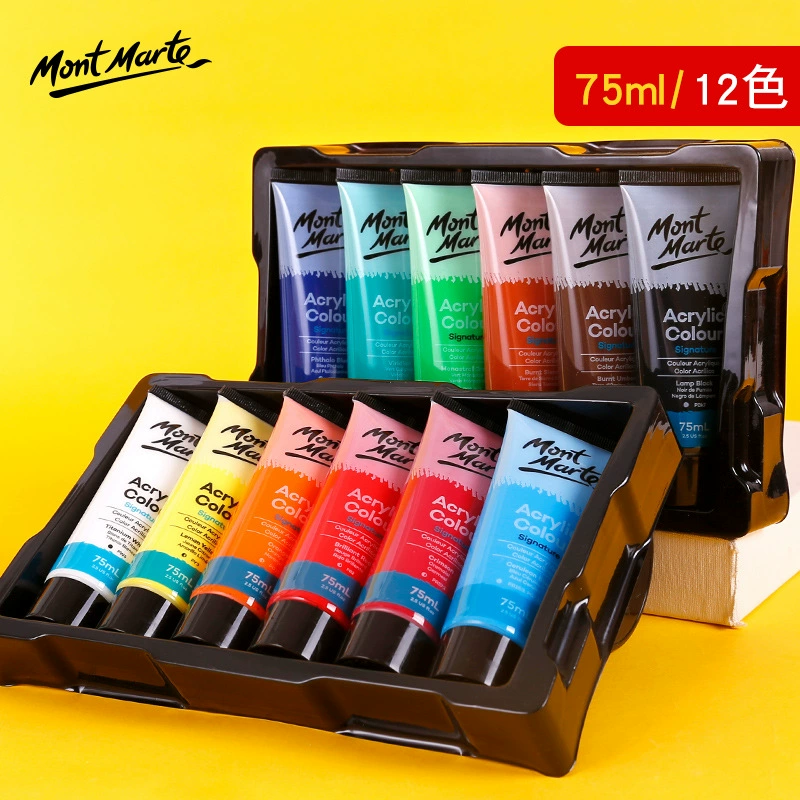Краска для колонковых акриловых пигментов MONTAMRTE ACRYLIC 24 цветов - набор акриловых пигментов в коробке
