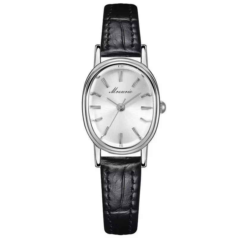 New Instagram Women's Fashionable High-Value Wristwatch Minimalist Niche Elegant Oval Quartz Egg-Shape Ladies Watch