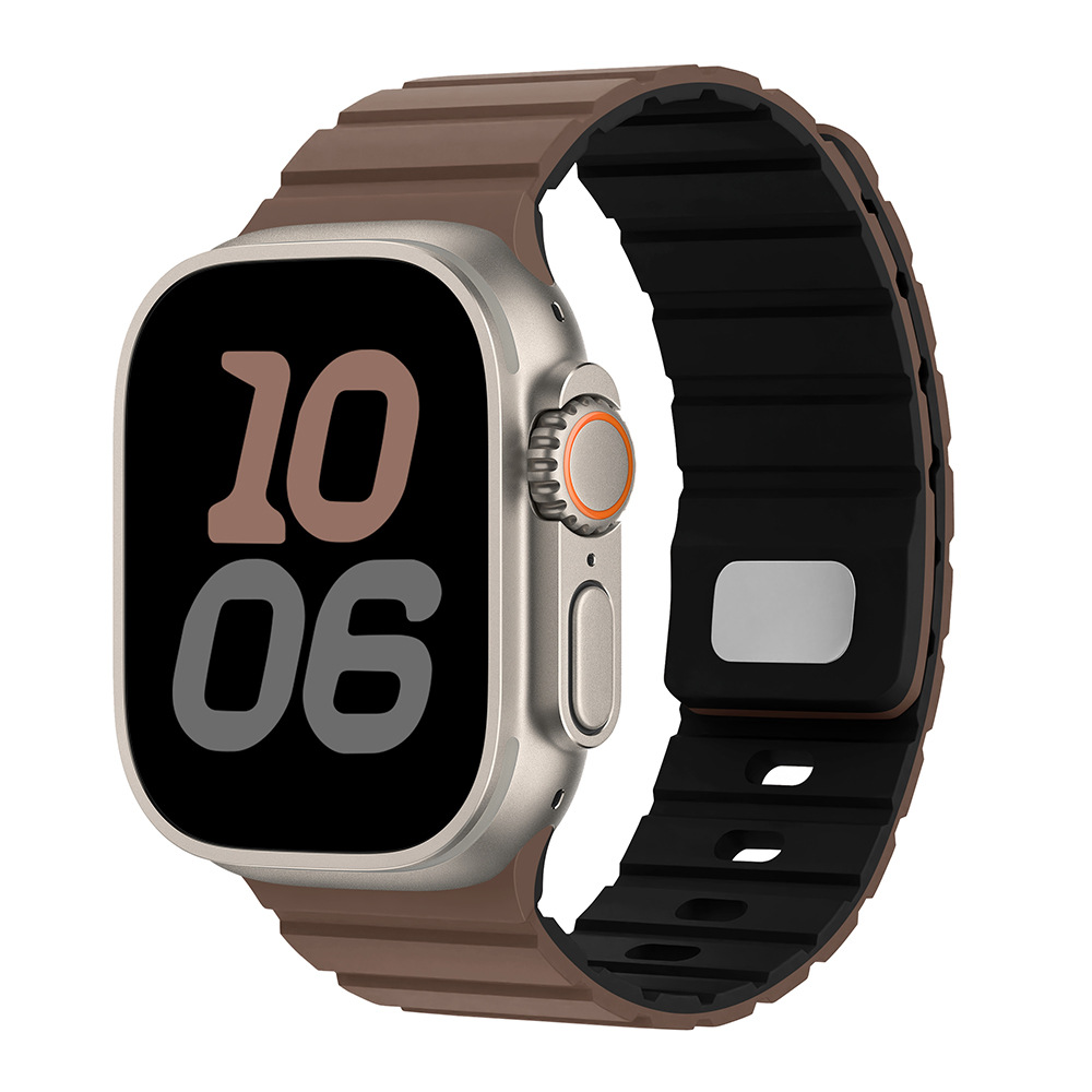Para Apple Watch10 correa de reloj cuadrada botón magnetic silicona deportiva iWatch9SE hombre y mujer premium