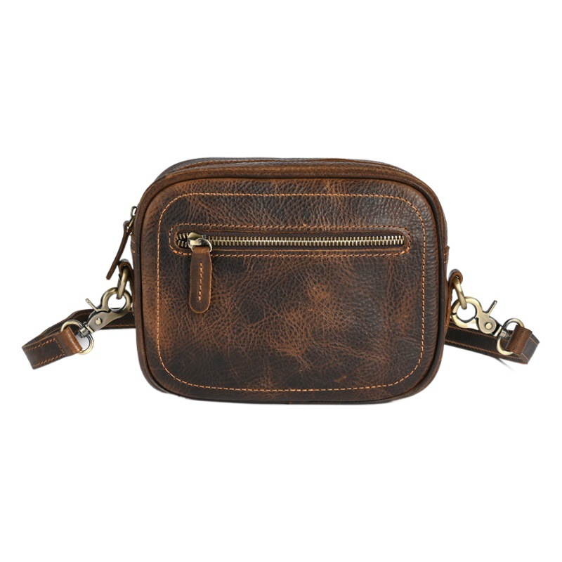 Antiguo inconformista 2023 bolsa de mensajero de los hombres bolsa de mensajero de cuero genuino de la moda europea y americana tirar-Bolsa de hombro de los hombres