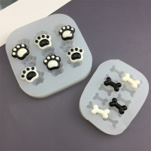 卡通9孔猫爪10孔骨头硅胶模具 巧克力烘焙diy石膏滴胶蜡烛手工模