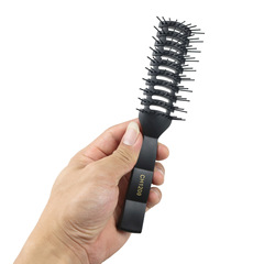 Factory direct sales PP all black men's styling rib comb anti-static high temperature resistant nine-row comb special hairdressing comb