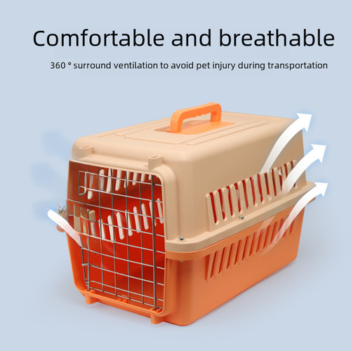 Pet flight box, cat shipping box, dog transport box, portable car-mounted dog cage, Corgi small, medium and large dog special