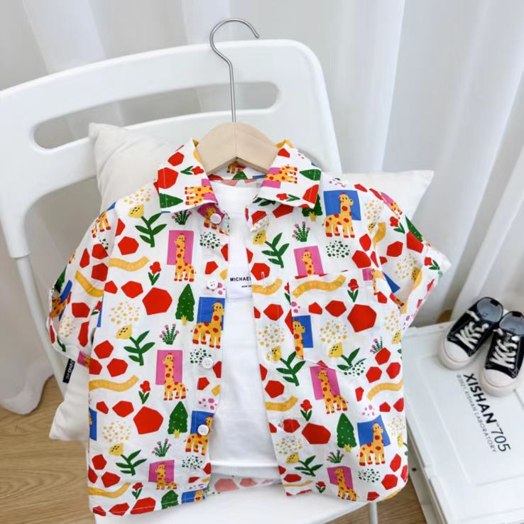 Niños traje verano 2023 nuevos niños camisa casual pantalones cortos guapo bebé suelta moda estilo coreano