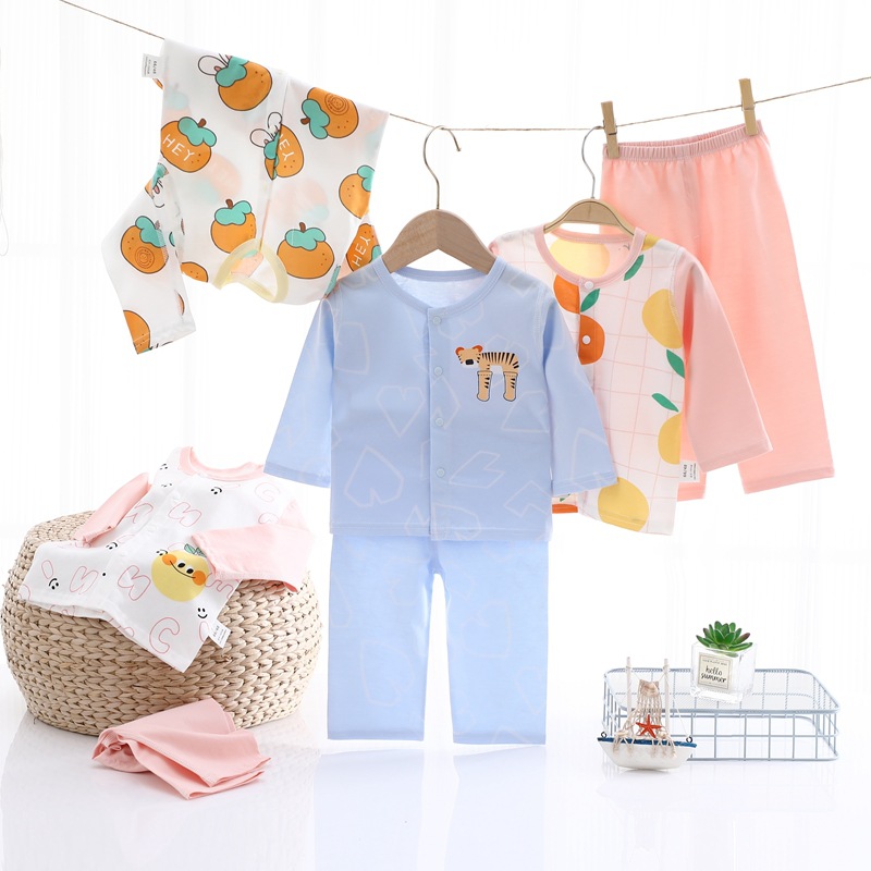 Summer thin baby clothes cotton newborn baby long sleeve air conditioning clothes children's