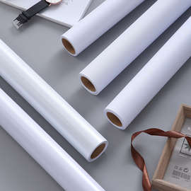 LW96白色贴纸自粘家具仿烤漆珠光纯色墙纸防水防潮亮白纯白即时贴