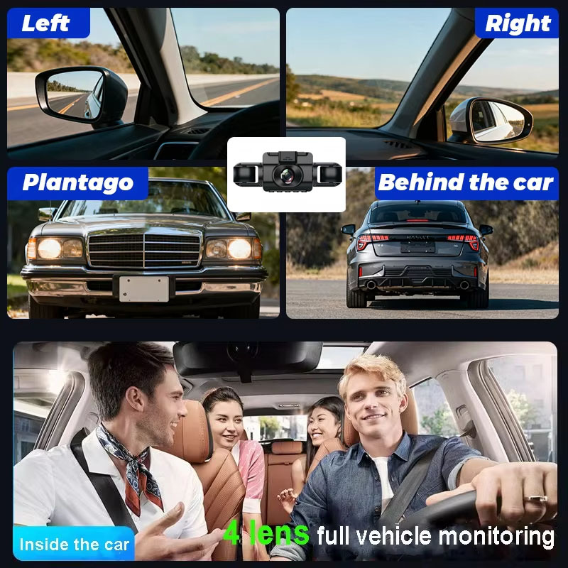 Four-lens 1080P dashcam with WiFi connectivity 2inch screen loop recording car panoramic recorder