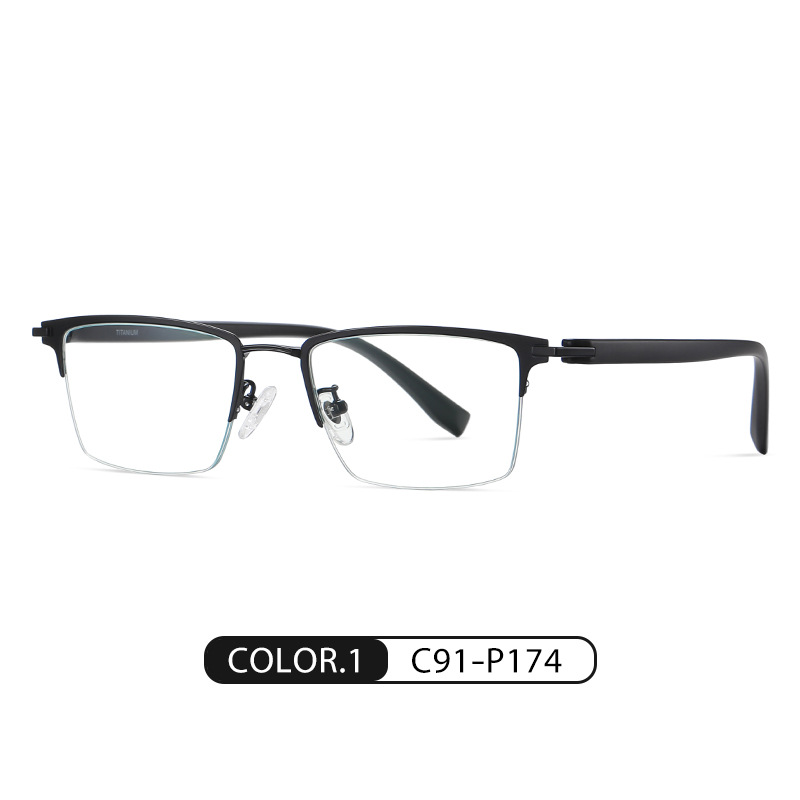 En stock nuevas gafas de titanio puro ST6213 hombres de negocios anti-azul gafas de luz TR gafas de pierna puede ser equipado con gafas de miopía