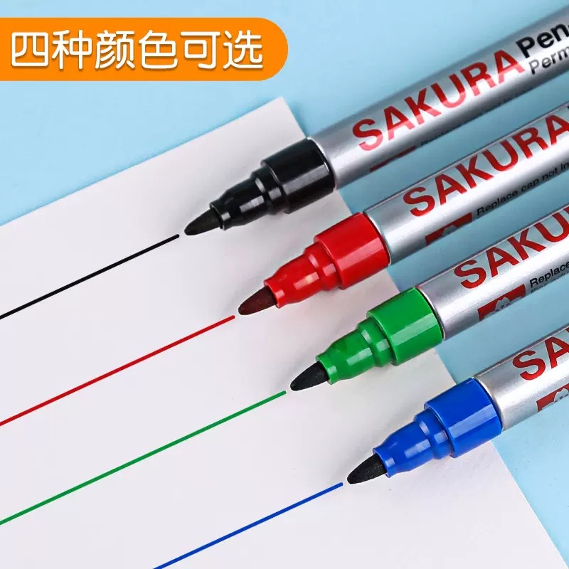 Japonés Sakura importado flor de cerezo marcador negro aceitoso cabeza grande pluma gruesa impermeable buena nota pluma no borrable gran orden