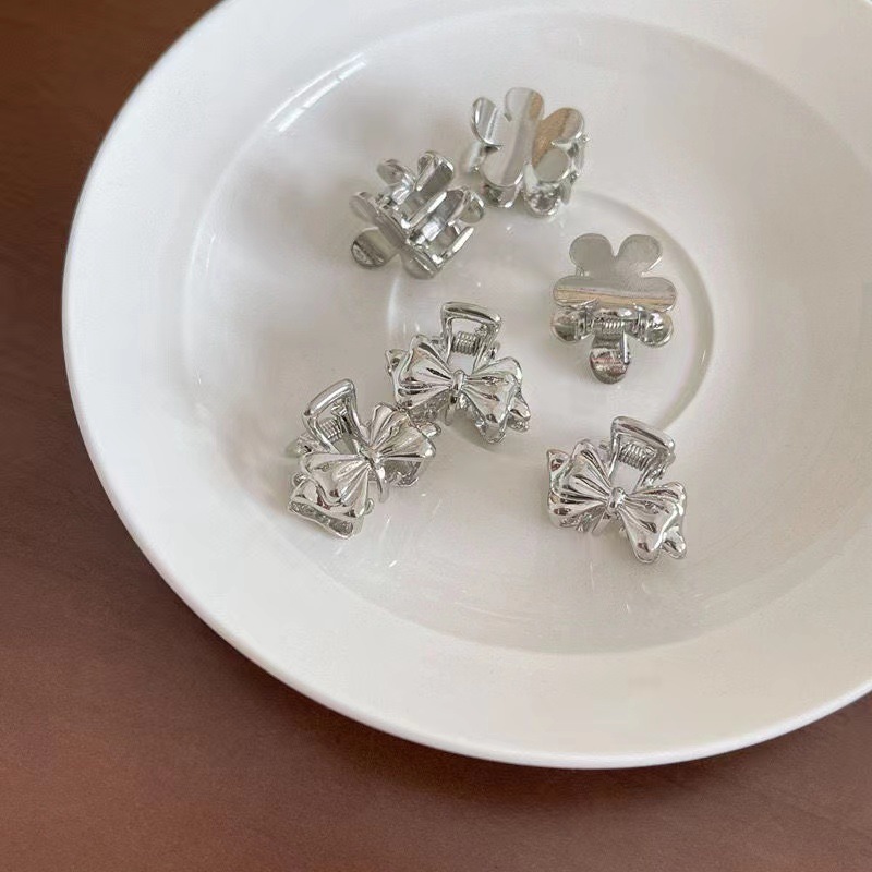 甜酷金屬蝴蝶結花朵抓夾少女劉海夾百搭小號發抓碎髮夾子日韓髮飾