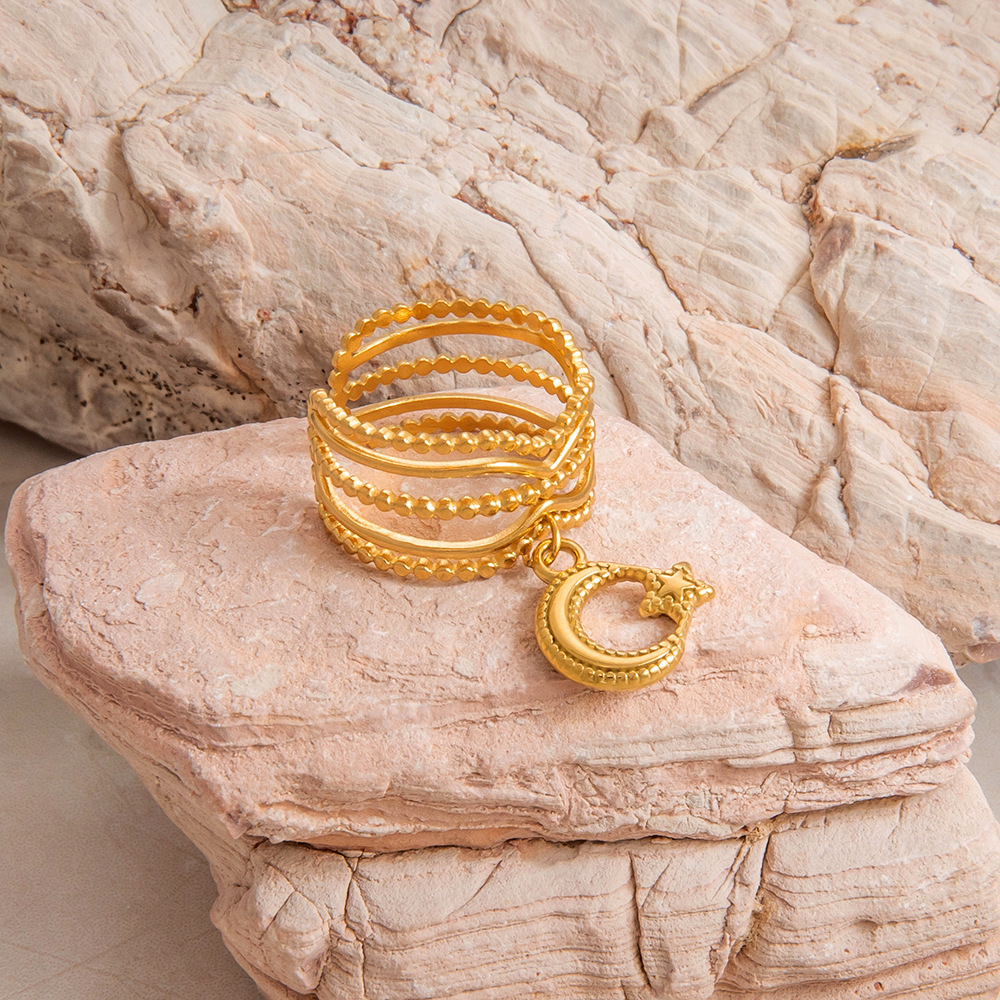 4g Weight Open Rings Classification Adjustable Ring Size 1 Piece Quantity Casual, Holiday Occasion 304 Stainless Steel Material Starfish, Shell, Fish Pattern Women's Gender Plating Design Marine Style Style Gold Color Marine Style Starfish Shell Fish 304 Stainless Steel Plating Women's Open Rings 5