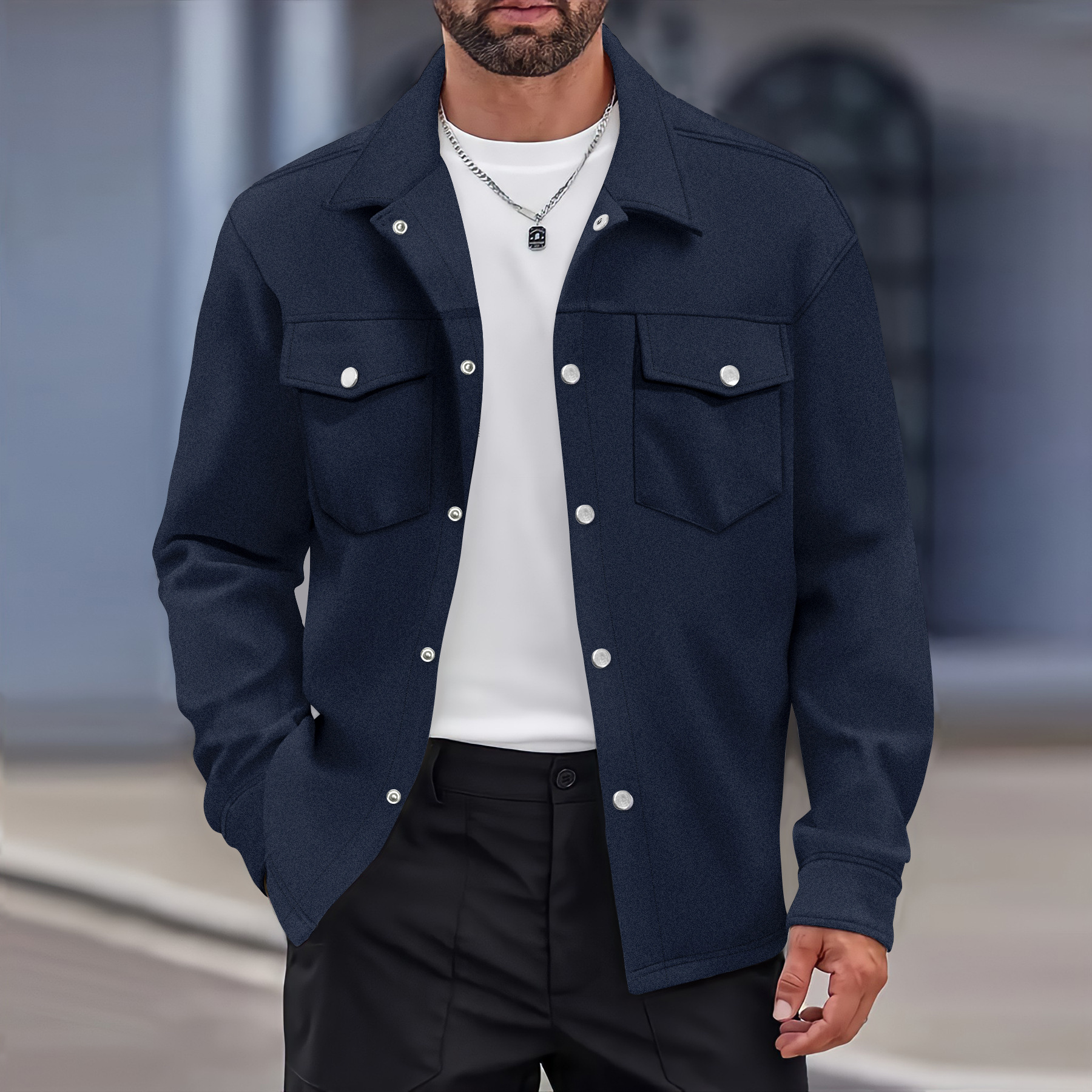 Giacca uomo attillata con doppie tasche autunno inverno_voghion.com