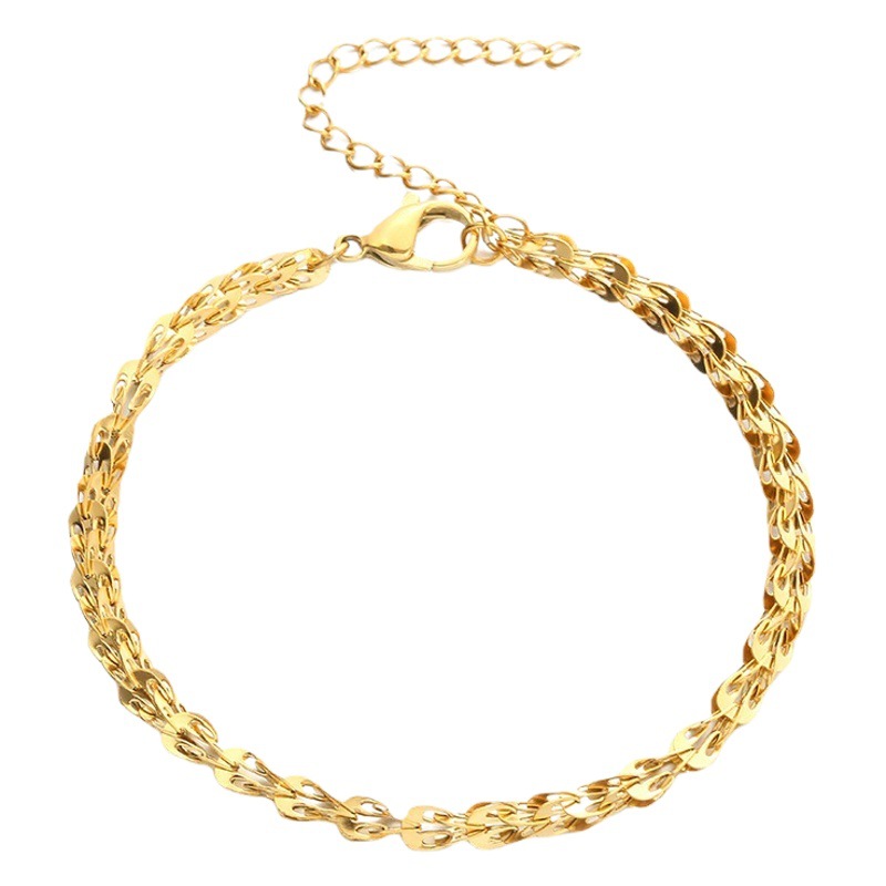 18K oro Titanium acero pulsera completa Phoenix cola simple de las mujeres color oro moda clásico regalo vacaciones para novia Accesorios