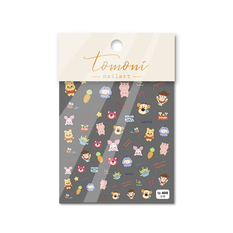 Pegatinas de dibujos animados de uñas Tigger Pooh oso lindo alivio tridimensional impermeable oso humano Niña