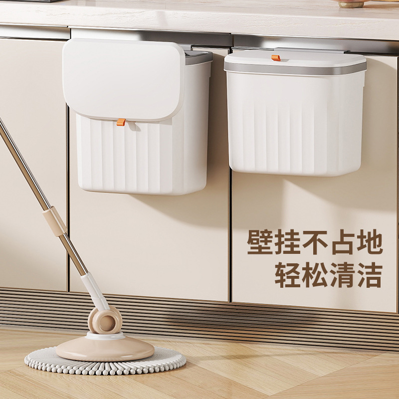 キッチン壁掛けゴミ箱家庭用キャビネットドア蓋付き壁掛け生ごみゴミ箱浴室トイレ吊り下げ|undefined