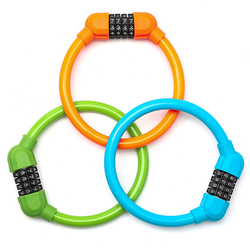 Outdoor riding mountain bike lock password ring lock steel cable anti-theft road bike portable mini oval ring lock