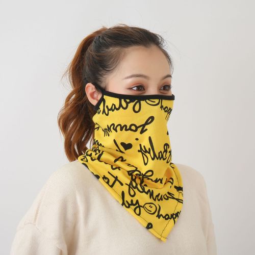 Autumn/Winter Windproof Cashmere Scarf for Men and Women, Sun Protection, Warmth, Dustproof, Outdoor Riding Face Mask, Ear Hook