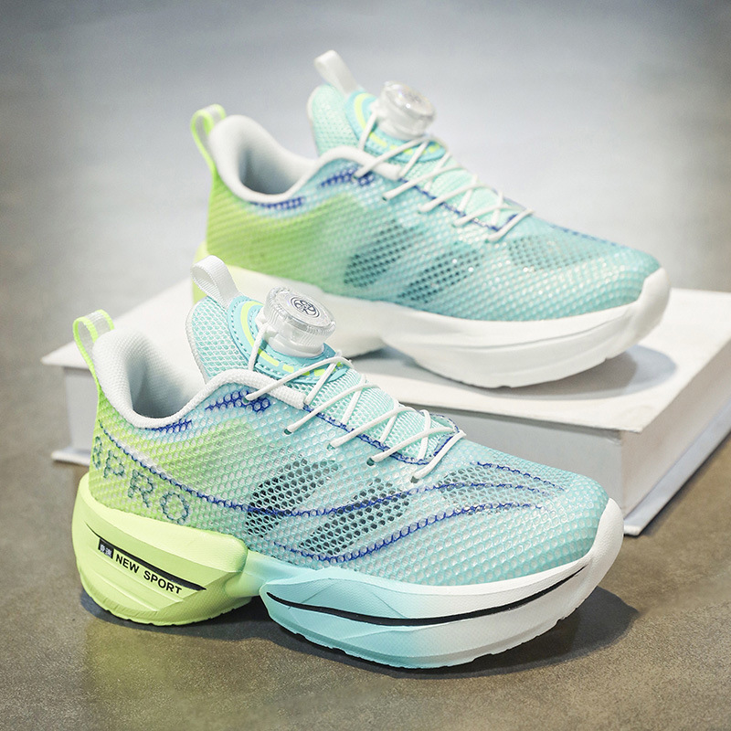 2026 Couple's Style Striped Rotating Buckle Lightweight Mesh Breathable Comfortable Soft-Soled Wear-Resistant Training and Competition Shoes