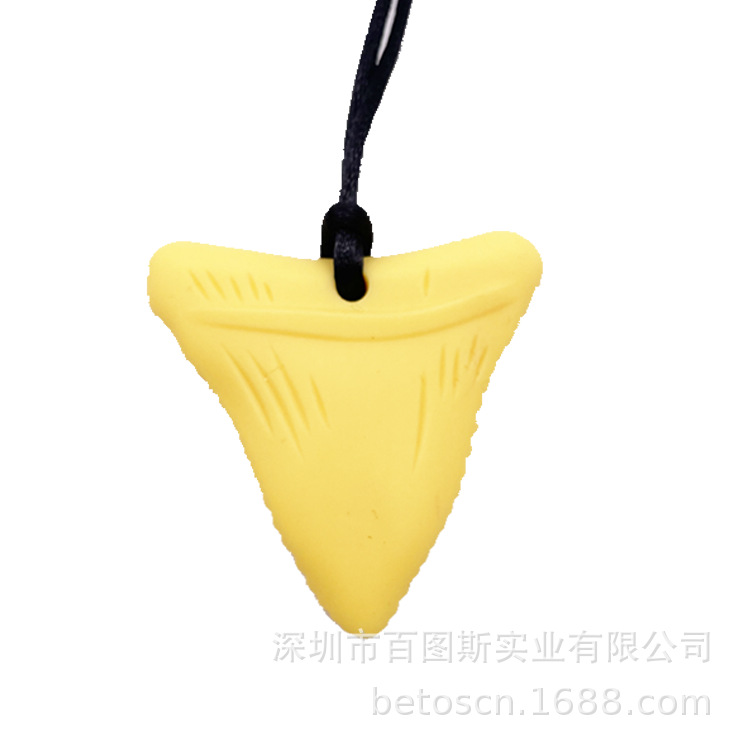 Amazon explosión silicona tiburón diente pegamento silicona niños molares collar colgante masticable sensorial creativo