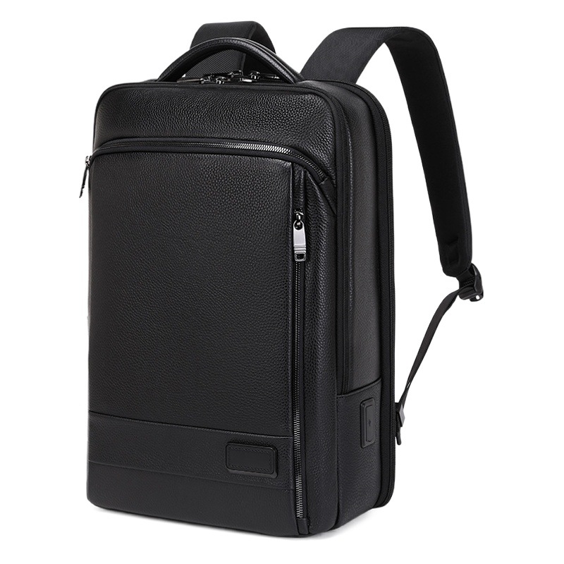 New Men's commuter backpack genuine leather backpack business large capacity first layer cowhide computer bag in stock customization