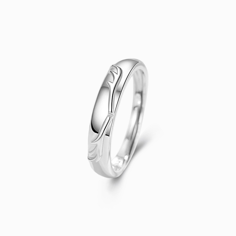 S925 un ciervo tiene su anillo de pareja cornamenta en forma de gota ZIRCON par anillo nicho diseño sentido regalo para la novia