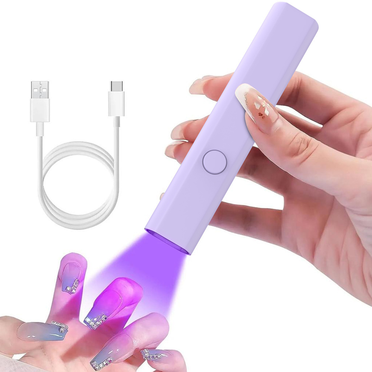 Lámpara de manicure de una palabra almacenamiento de energía led desgaste luz de terapia de uñas luz rápida no oscura mano portátil manicure asado luz