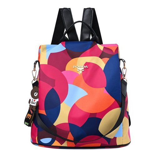 New Anti-theft Backpack Women's Large Capacity Oxford Cloth Backpack Fashion School Bag Retro Shoulder Bag Free Pendant