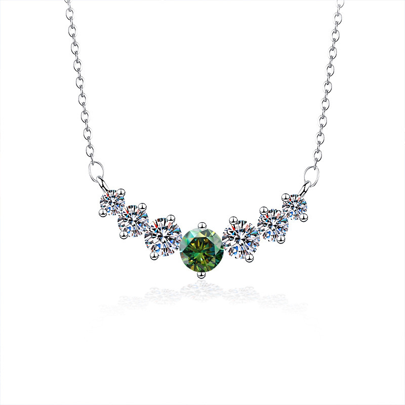Colgante de plata esterlina 5 quilates 925 collar de piedra de moissanita collar de plata colgante de clavícula de mujer comercio exterior transfronterizo