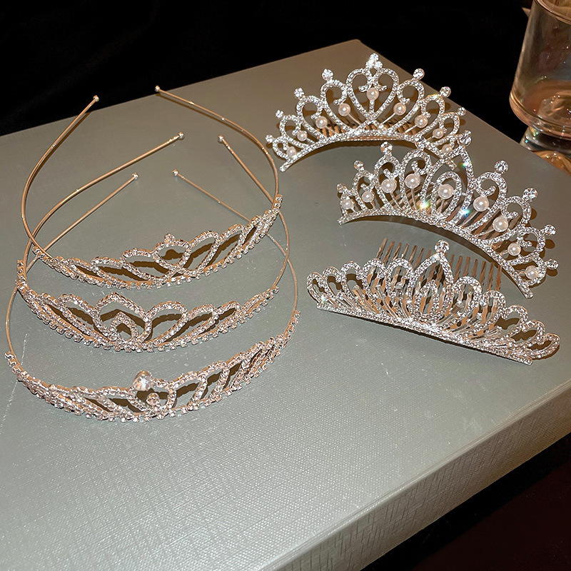 60g Weight Hair Band Hair Accessories Type Rhinestones Inlay Material 1 Piece Quantity Street Occasion Alloy Material Crown Pattern Women'S Gender Plating Design Lady Crown Alloy Plating Rhinestones Hair Band 1 Piece 13