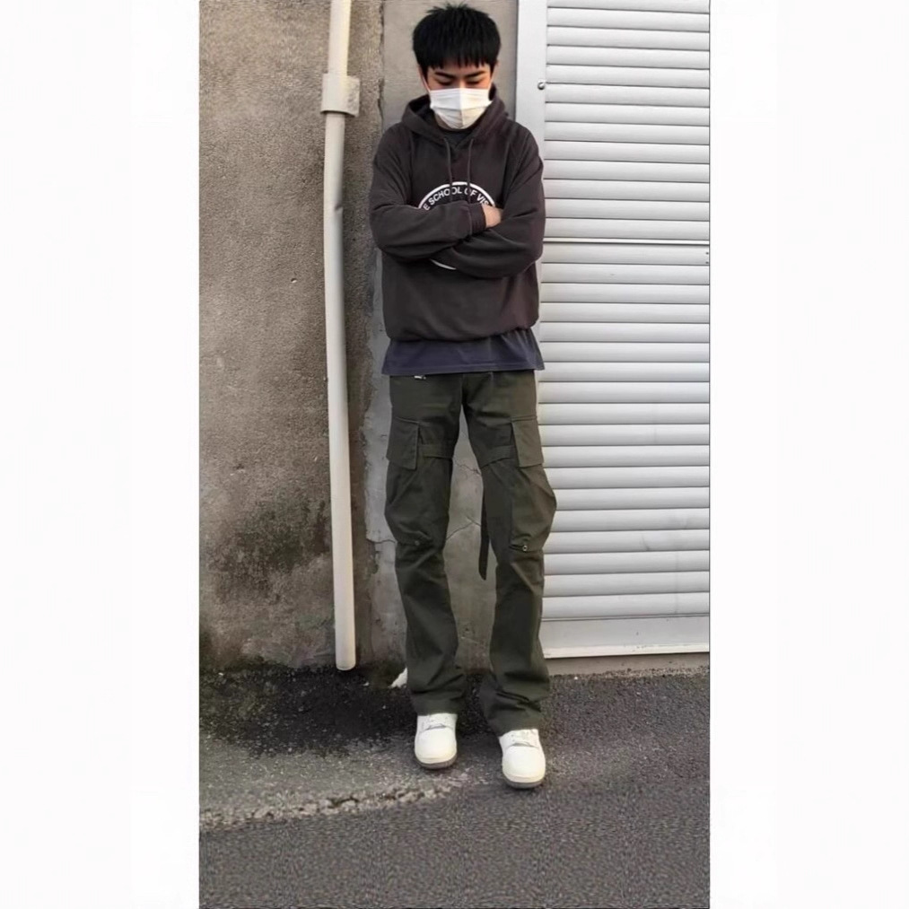 American Casual Straight-Leg Pants 2025 Autumn Versatile Japanese Workwear Multi-Pocket Thin Men's Pants